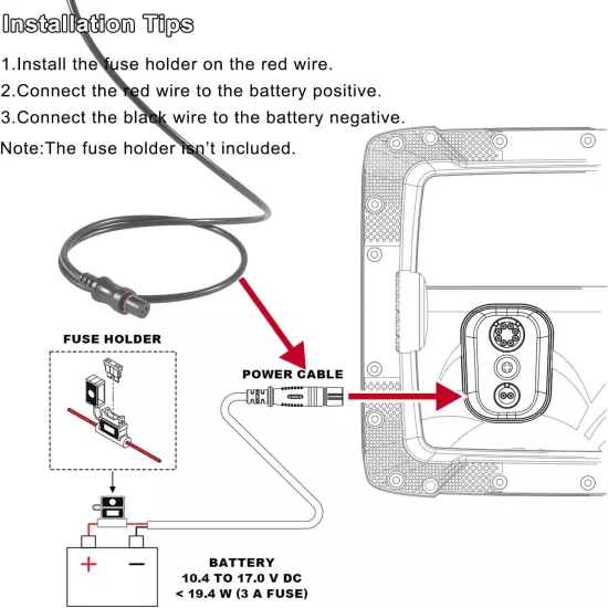 Replace for Lowrance 000-14172-001 HOOK2 Reveal Cruise Power Cord 5 7 9 12 inch