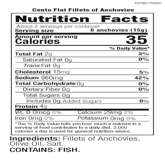 Flat Anchovies in Olive Oil, 2 Ounce