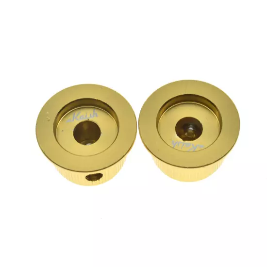 2-Pack Set Screw Metal Pot Knobs Top Hat Bell Knobs for Strat/Les Paul/SG Guitar