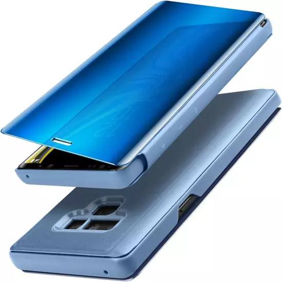 Aicase Galaxy Note 9 Case, Luxury Translucent View Window Front Cover Mirror Scr