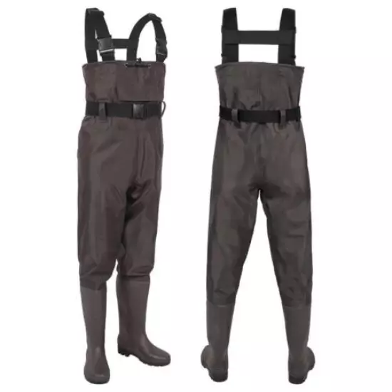 2-Ply Nylon/PVC Waterproof Chest Wader Bootfoot Wader for Fishing Hunting Unisex