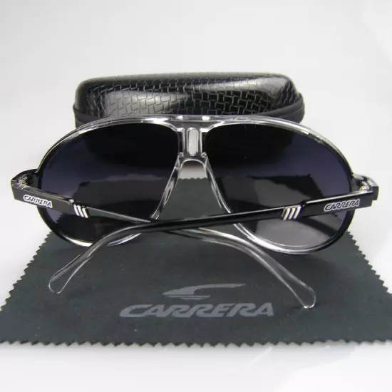 New Men's Women's Retro Outdoor Matte Black Sunglasses Carrera Glasses+Box C01