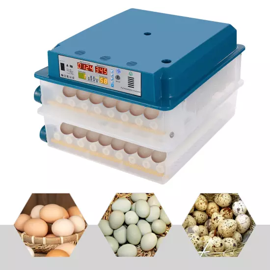 120 Egg Incubator Poultry Hatcher with Fully Automatic Egg Turning for Chickens