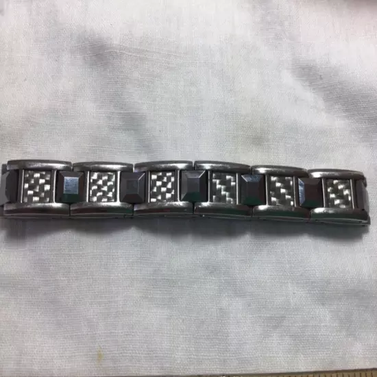 SHR Tungsten Carbon Fiber Men's 8-1/2” Clasp Bracelet, See Photos