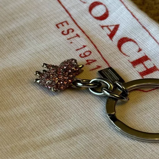 Coach Pink Pig Pave Swarovski Crystal Key Chain