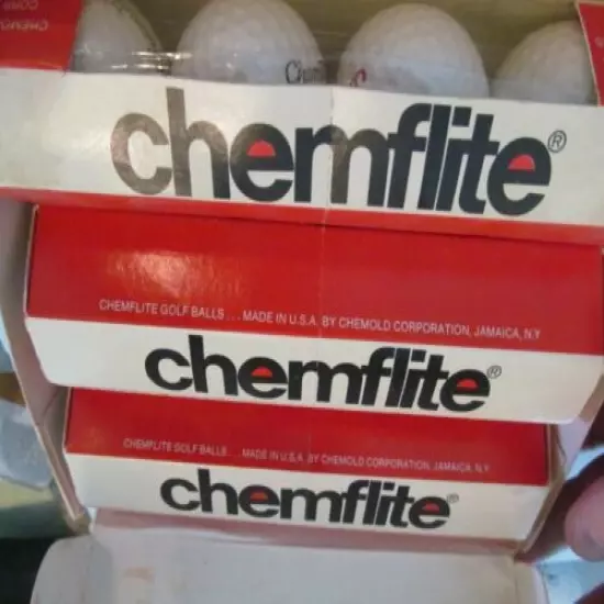 DOZEN UNUSED CHEMFLITE GOLF BALLS IN THE ORIGINAL DOZEN BOX