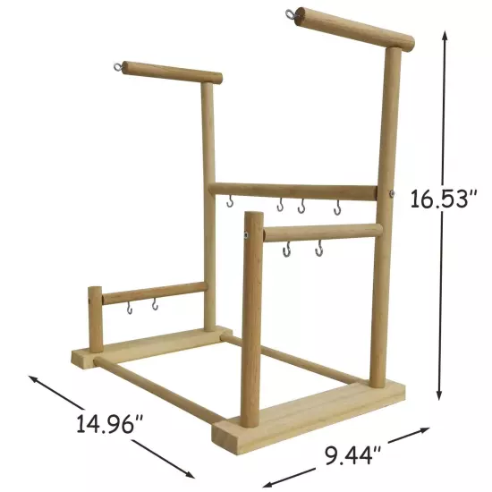 Parrot Playstand Bird Playground Conures Play Stand Wood Perch Gym Playpen La...