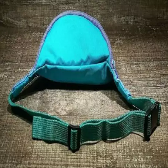 Vintage BOLI BAG Fanny Pack Aqua Teal Pink Travel Hiking Walking Carry On Waist