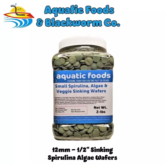 Small Sinking Wafers of Spirulina, Algae, for Shrimp, Plecos, Catfish Snails AFI