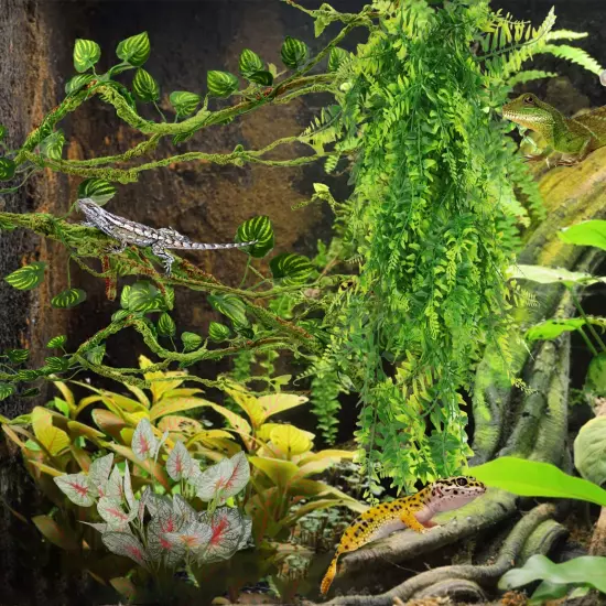 Artificial Reptile Plants & Vines for Terrarium Decor - Gecko Lizard Snake