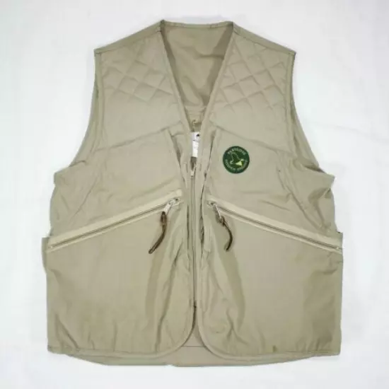 Vintage Orvis Waterfowler Hunting Vest With Game Bag Pouch Khaki Size Small