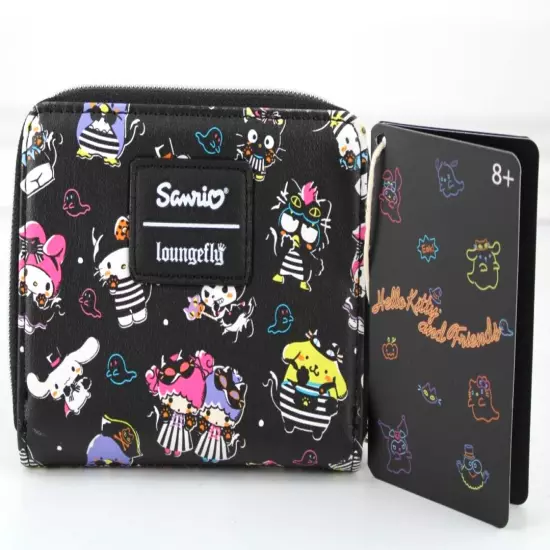 LOUNGEFLY HELLO KITTY AND FRIENDS HALLOWEEN COSTUMES MINI ZIPPERED WALLET NEW