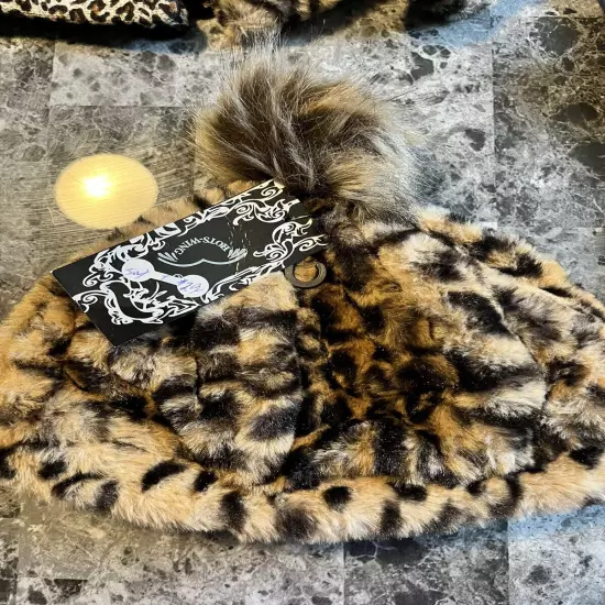 Cheetah Print Winter Set (2 Pairs Gloves, Hat, Scarf)