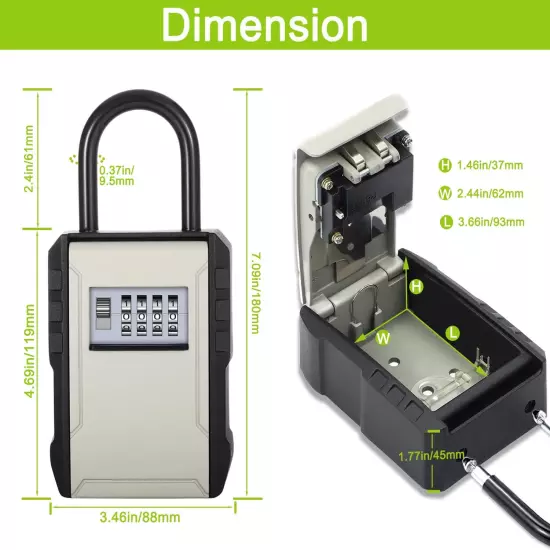 Combination Locker Lock, 4 Digit Outdoor Padlock for Gym, School, Gates, Doors, 