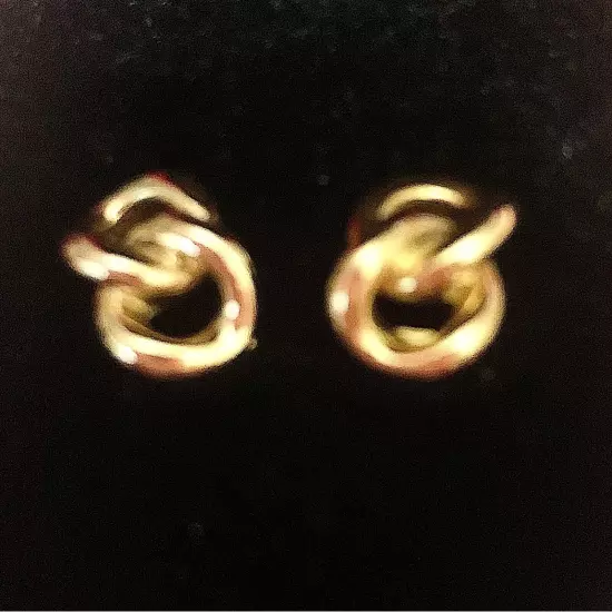 VINTAGE CHRISTIAN DIOR gold eternity clip on earrings Gold Plated.