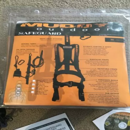 Muddy Outdoors Safeguard Full-Body Fall Arrest Harness Large Orange Tree Stand