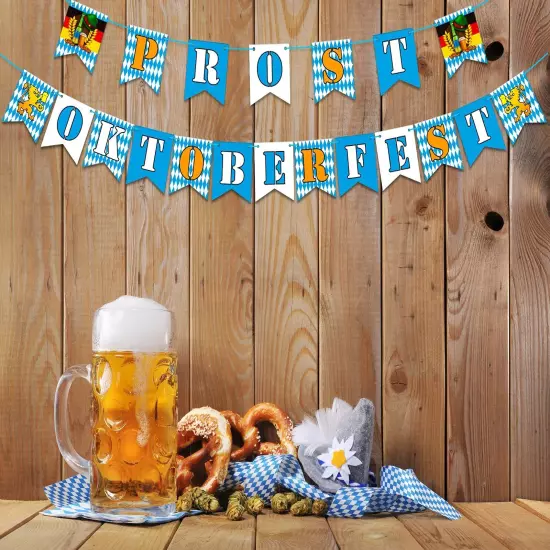 Oktoberfest Banner,Prost Oktoberfest Decoration Banner,Garland Oktoberfest Fl...