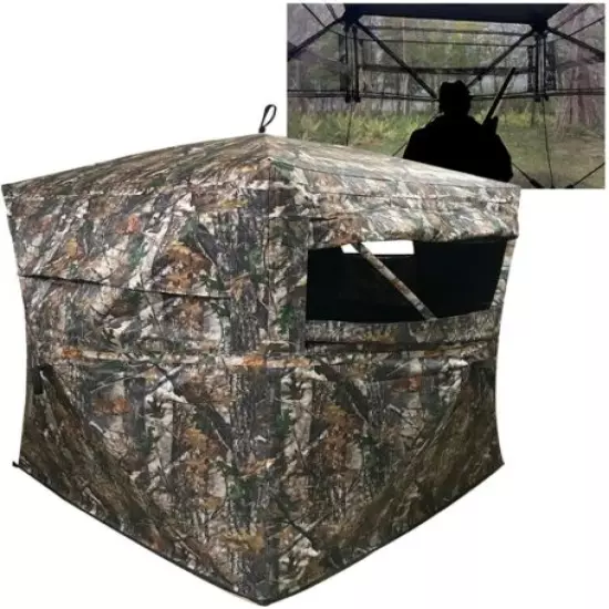 Portable 3 Person 270° See Through Ground Camouflage Hunting Blind Tent