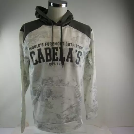 Cabela's Camouflage Sweatshirt Size SP Hunting Spell Out Logo Pullover Hooded B8