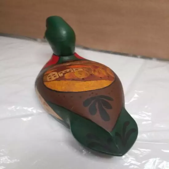 Hand Carved & Painted Decoy Duck 12" long.