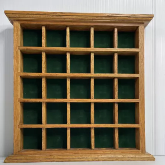 Golf Ball Display Rack Pigeon Hole Shadow Box Felt lined Back Hang or Free Stand