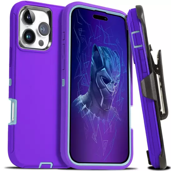 For iPhone 16 15 14 Plus 13 12 Pro Max Shockproof Heavy Duty Case + Belt Clip