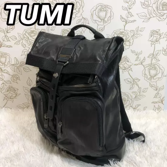 Tumi 932388Dl Roll Top Backpack All Leather Black