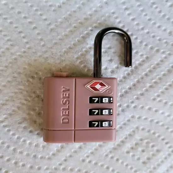 Delsey Paris Pink TSA 007 Combination Padlock Standalone New & Unlocked RARE