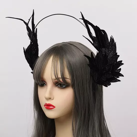 Women's Angel Style Headband With Feather Costume Headpiece 2 Colors