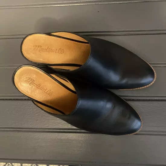 Madewell Womens Sz 7 Tan Black Leather Clogs