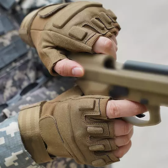 Tactical Half Finger Gloves Military Combat Hunting Shooting Fingerless Gloves