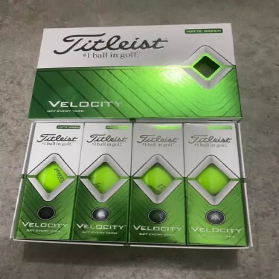 Titleist Velocity Golf Balls, Matte Green, One Dozen NEW IN BOX