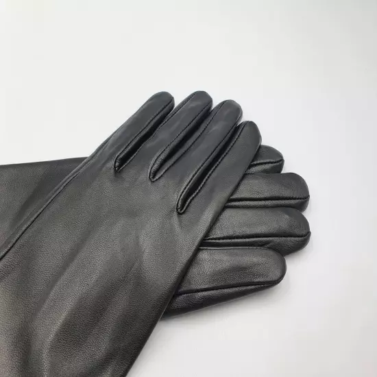 Long genuine leather gloves, opera elbow gloves - 18 inches / 46 cm. TOUCHSCREEN