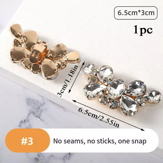 Diamante Rhinestone Shoe Clips Charms Buckle Removable Crystal Shoe Decoration