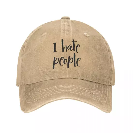 I Hate People Unisex Caps Misanthrope Autism Distressed Cotton Sun Hat