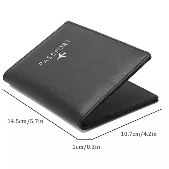 2Pcs Slim Leather Travel Passport Wallet RFID Blocking ID Card Case Cover