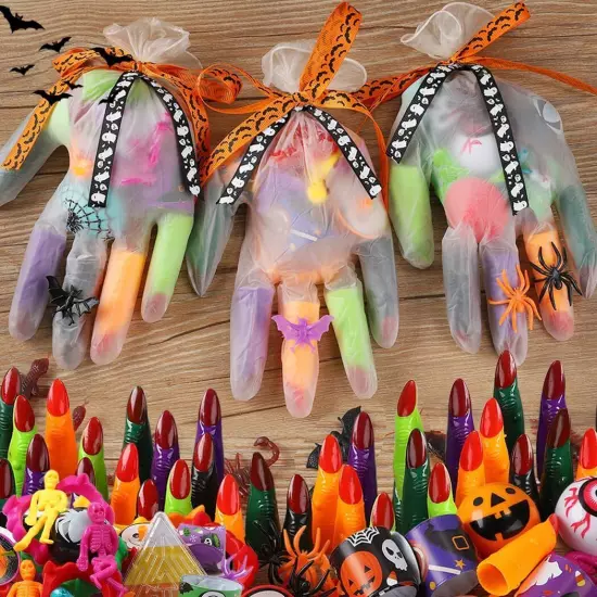 233PCS Halloween Party Favors - 24 Pack Toys Bulk Stuffed Gloves,... 