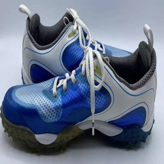 Footjoy Flex Zone Golf Shoes Men's 8.5 M Blue White Lace Up Spiked Sneakers