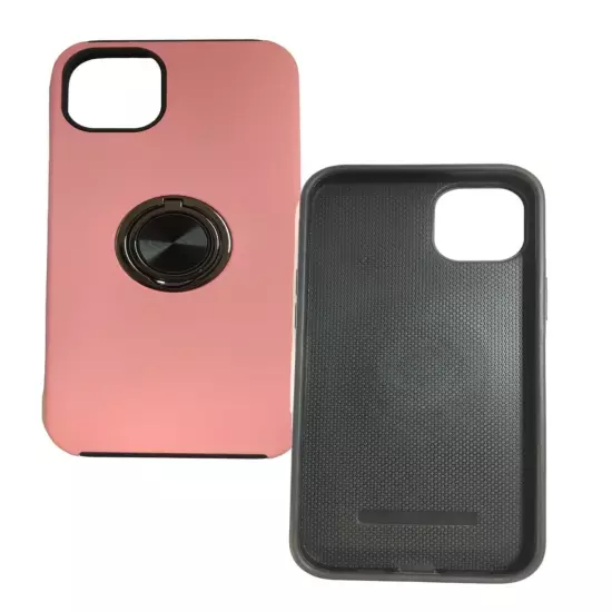 Silky Smooth Magnetic Ring Kickstand Case For iPhone 14P/15P, Free Temper Glass