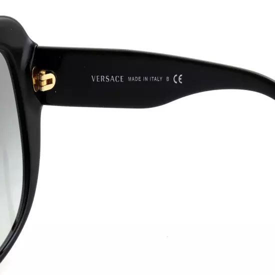 New VERSACE VE 4285 GB1/11 57mm Black Oversized Sunglasses Italy