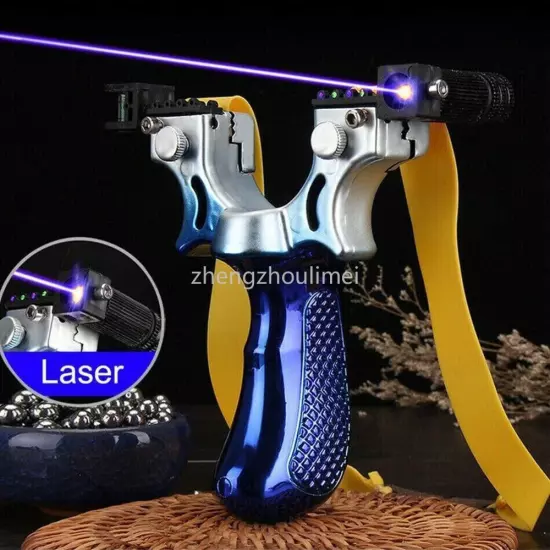 Hunting Professional Catapult Laser Slingshot With Rubber Aim Point Target HOT