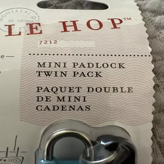 NIP Belle Hop Mini Padlock Twin Pack - Travel Sentry Approved - No Cut Locks