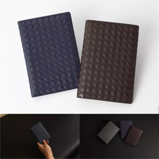 Blanc Fleur Rhombus genuine leather passport wallet, 4 colors, made in Korea