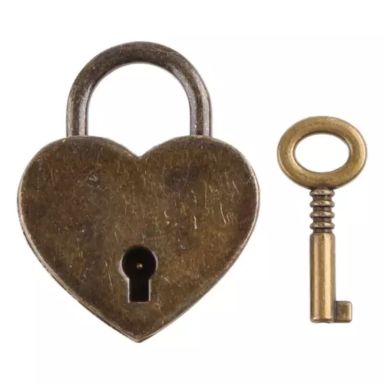 Retro for Wish Lock Heart Everlasting Love Padlock for Lovers Wedding Keyed Padl