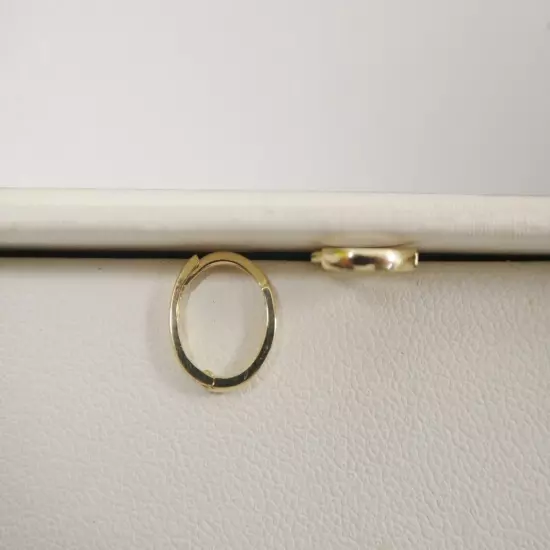 REAL 10K SOLID YELLOW GOLD SIMPLE TINY 9MM HOOP HUGGIE EARRING