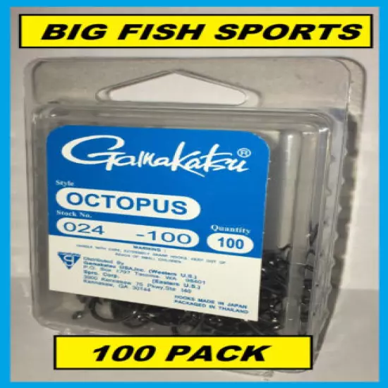 GAMAKATSU #024 OCTOPUS NSB VALUE PACK 100 HOOKS! 02413-100 NEW! SIZE 3/0