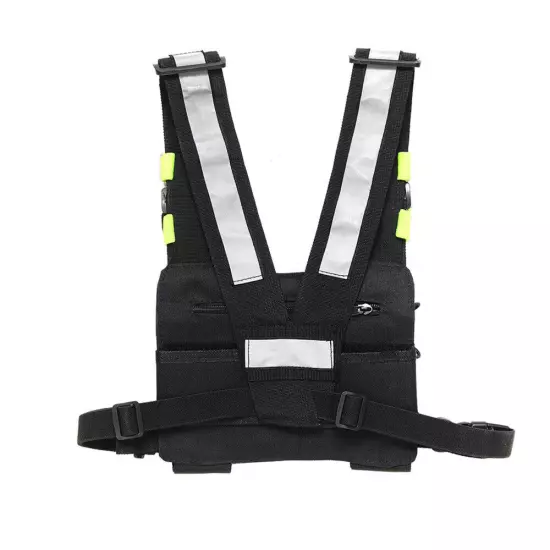 Tactical Harness Radio Pocket Chest Rig Bag Walkie Talkie Front Pack Vest Pouch