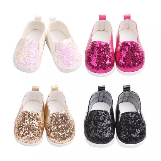 Sequin sneakers flats made for 18'' American girl shoes footwear