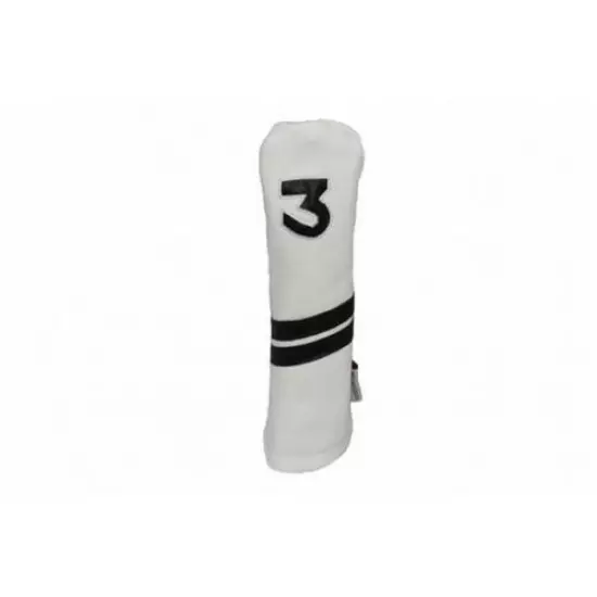 Sunfish LWKF Leather White & Black Fairway Golf Head Cover