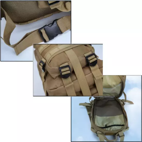 Tactical Shoulder Molle Backpack Army Molle Bug Out Bag Outdoors Hiking Camping